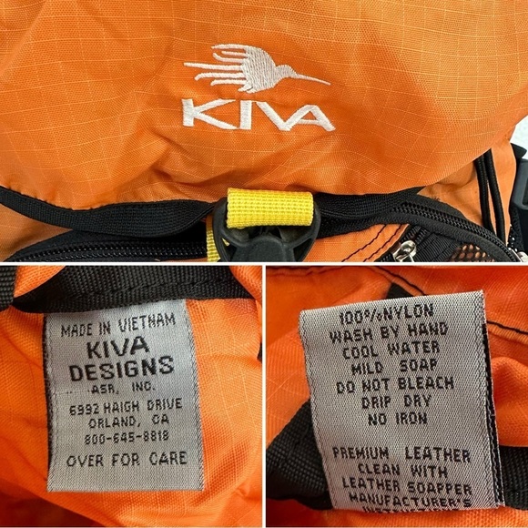 Kiva Orange Black Packable Travel Hiking Camping Backpack - Picture 5 of 14